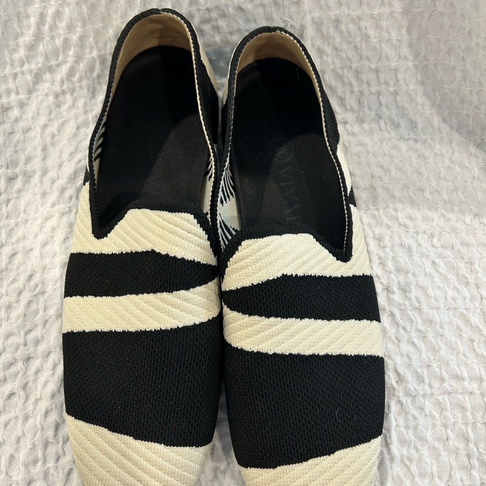 Viviana Zebra Patterned Slip-Ons